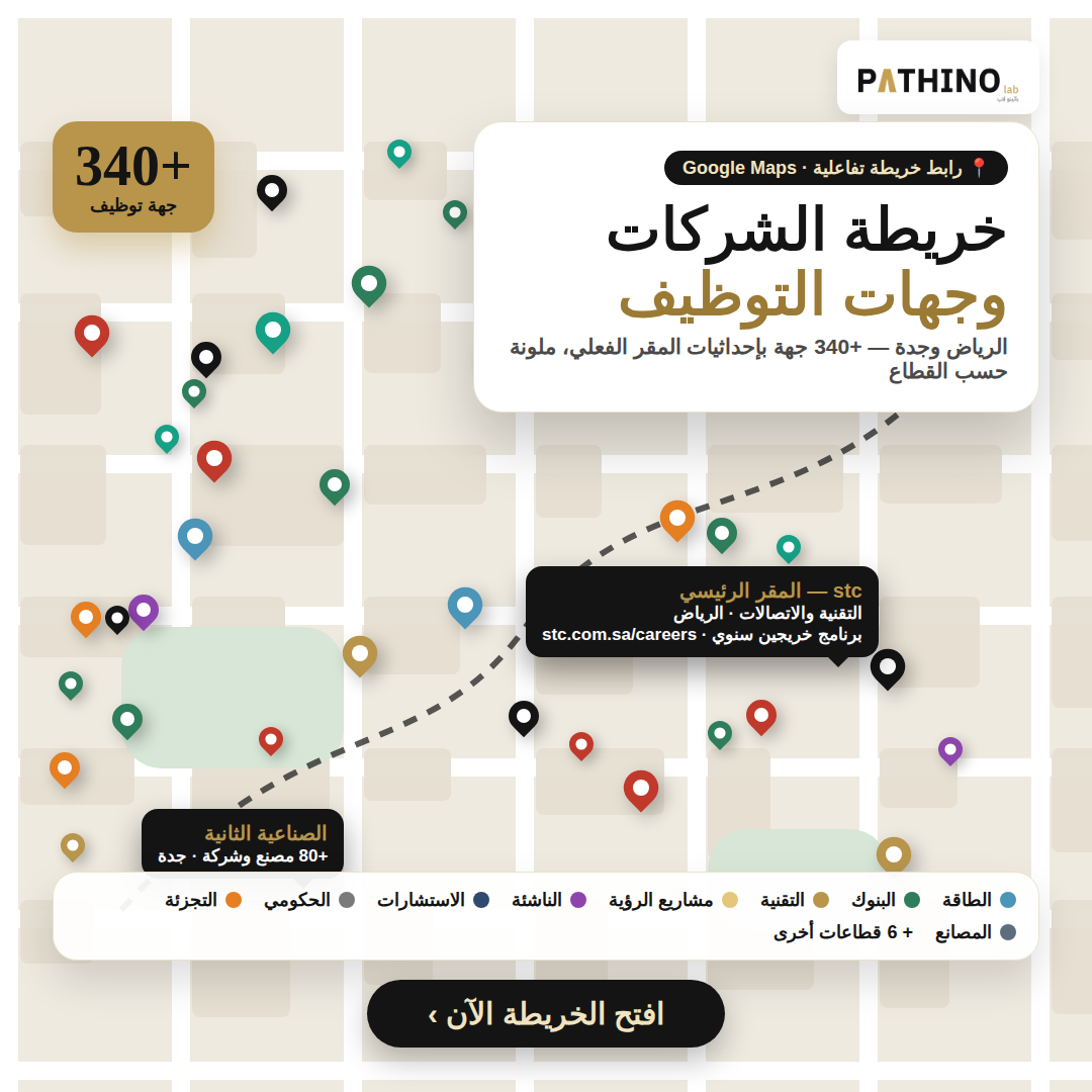 خريطة الشركات وجهات التوظيف